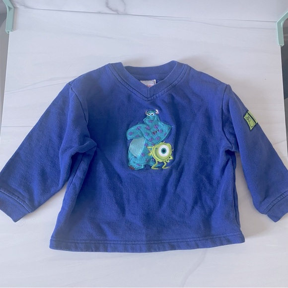 Vintage Disney Store Monsters Inc. Kids Sweatshirt- Fuzzy and Vinyl- Size 4T - Picture 1 of 5